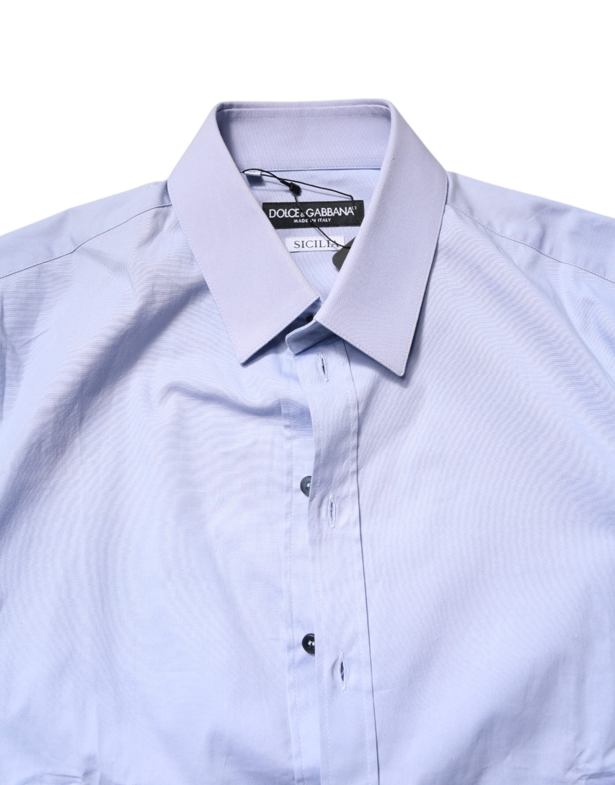 Dolce & Gabbana Light Blue Cotton Shirt SICILIA Dress Formal Shirt
